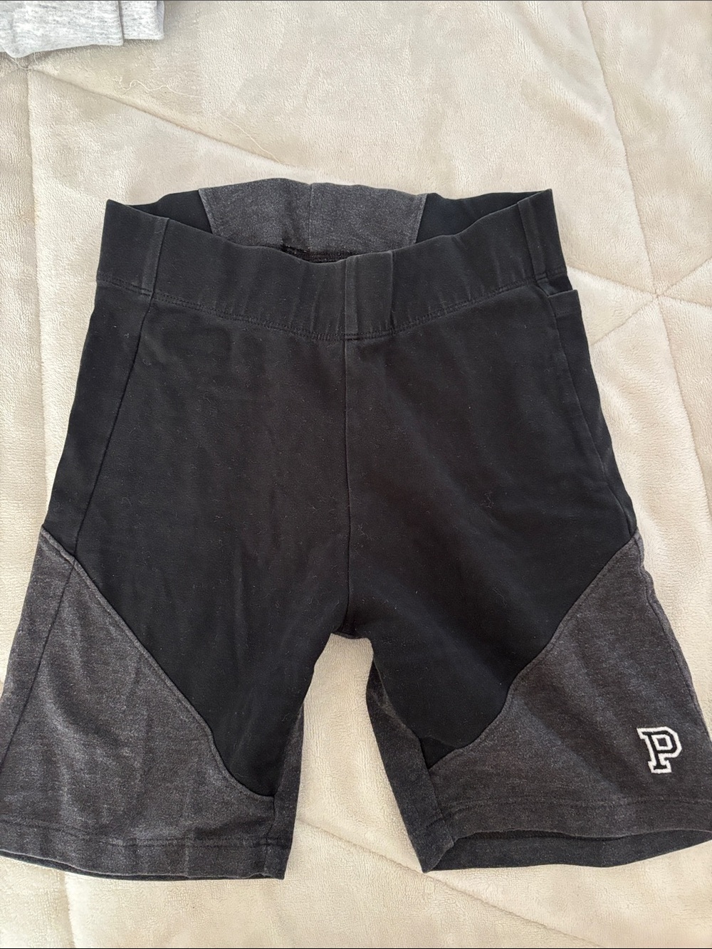 PINK Victoria's Secret Two-Tone Black & Charcoal Bike Shorts